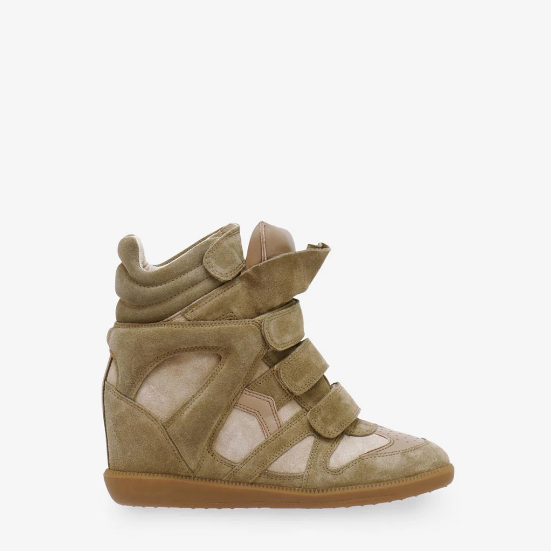 Triple-Strap Wedge Sneakers